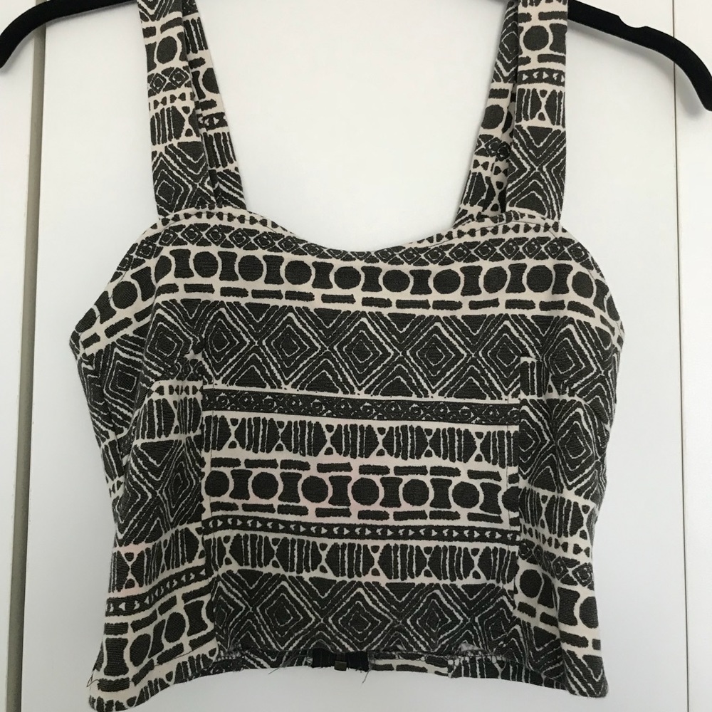 Black and White Crop Top